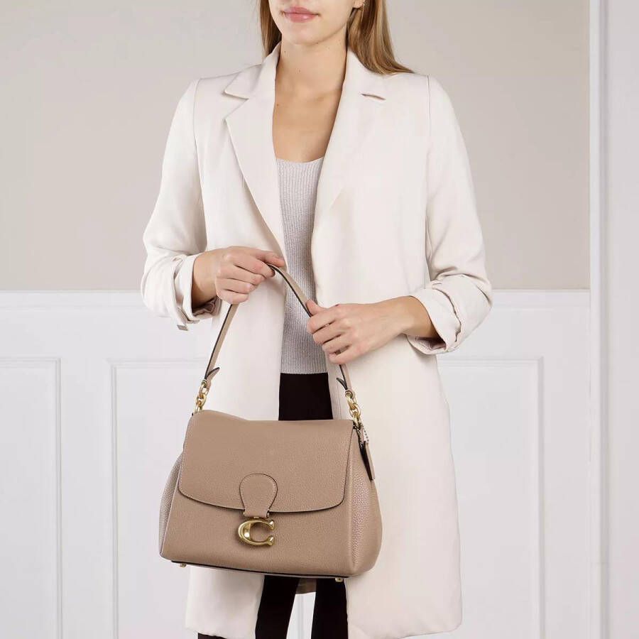 Coach Satchels Soft Pebble Leather May Shoulder Bag in bruin