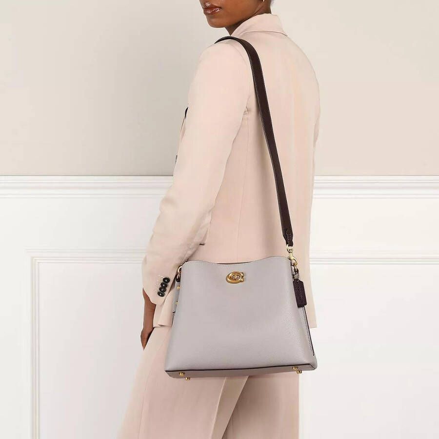 Coach Shoppers Colorblock Leather Willow Shoulder Bag in grijs