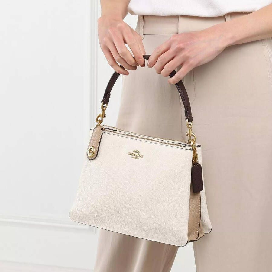 Coach Shoppers Womens Double Zip Shoulder Bag in crème