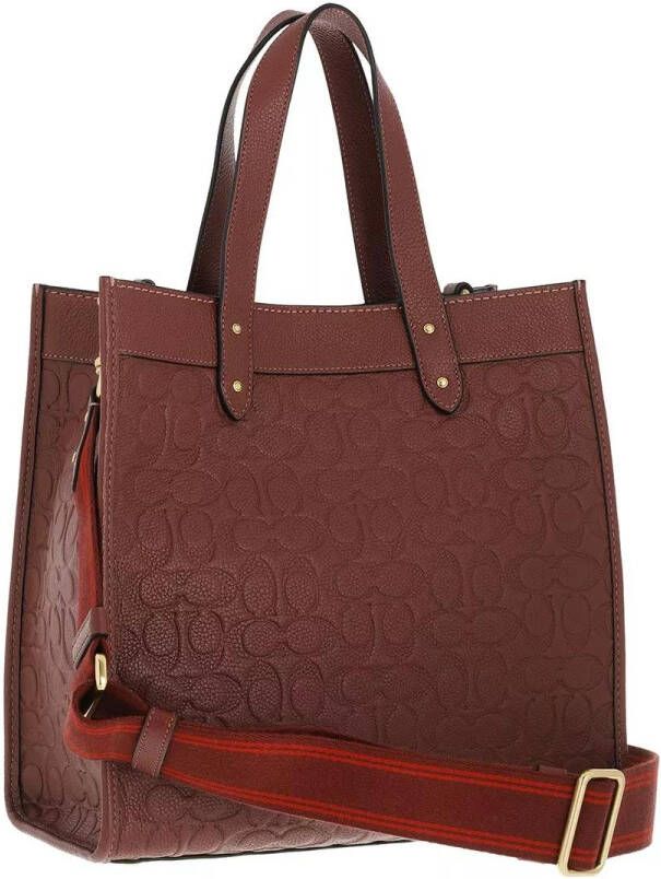 Coach Totes Signature Leather Field Tote in rood