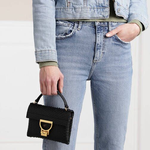 Celine Shoppers Mini Shiny Calfskin Triomphe Crossbody in zwart