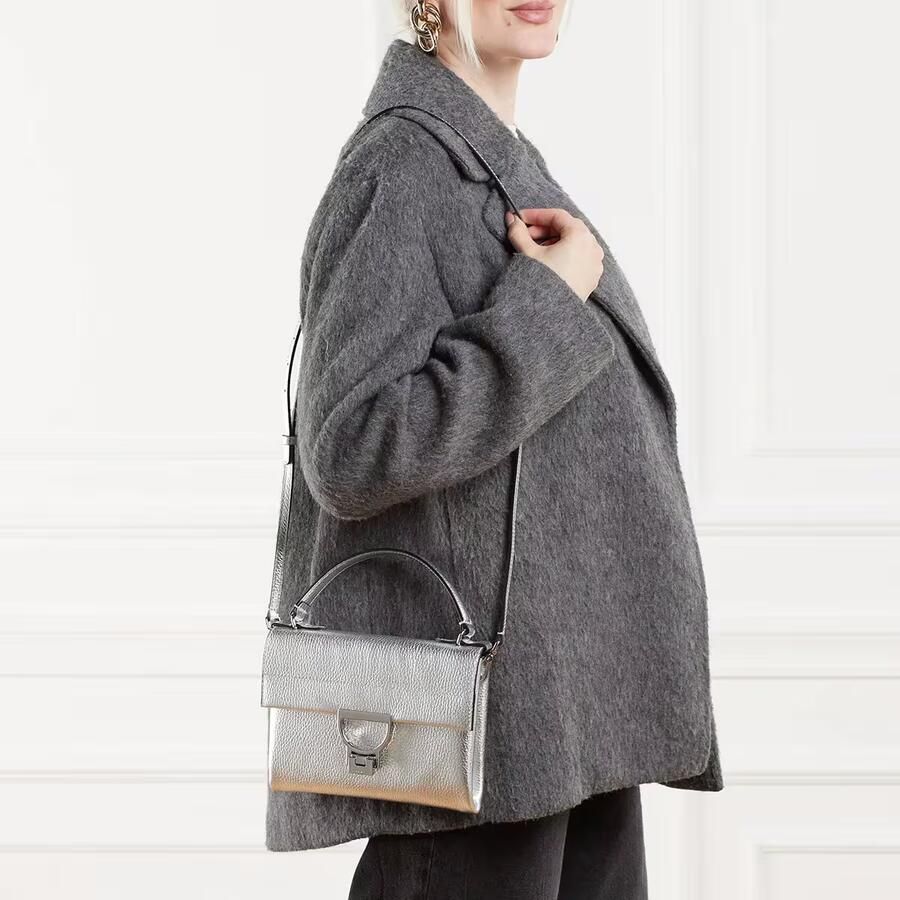 Coccinelle Zilver Metallic Mini Tas Chic Stijl Gray Dames