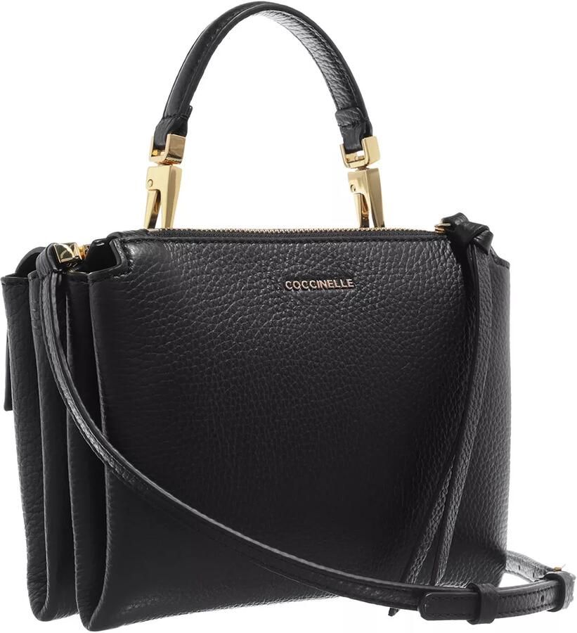Coccinelle Zwarte Handtas van Pebble Leer met Afneembare Band Black Dames - Foto 3
