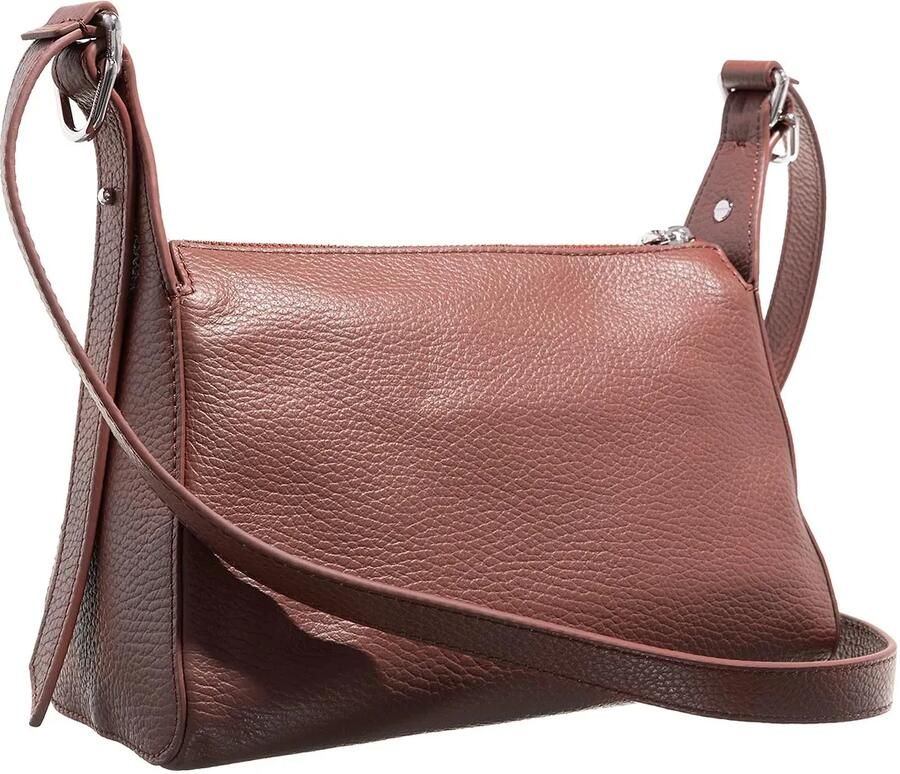 Coccinelle Bruine Leren Schoudertas Metalen Details Brown Dames