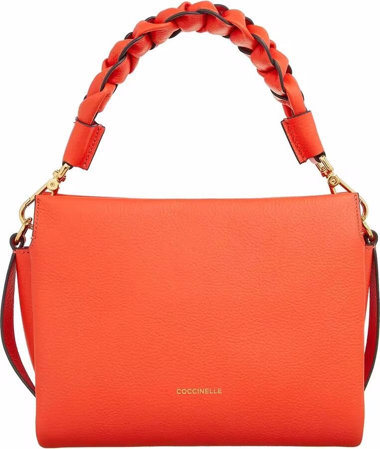 Coccinelle Oranje Pebbled Leren Schoudertas Orange Dames - Foto 4
