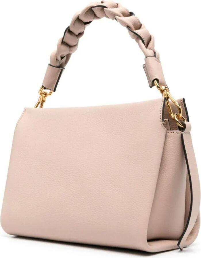 Coccinelle Omzetbare leren tas met gevlochten handvatten Pink Dames