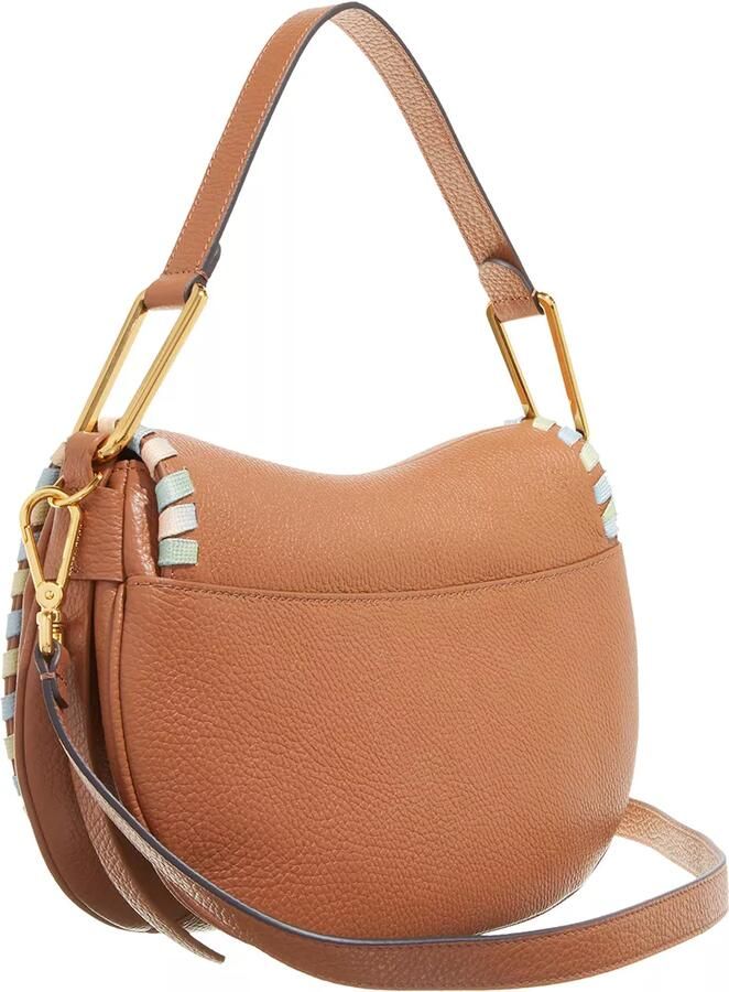 Coccinelle Grained Leather Portable Shoulder Bag Brown Dames