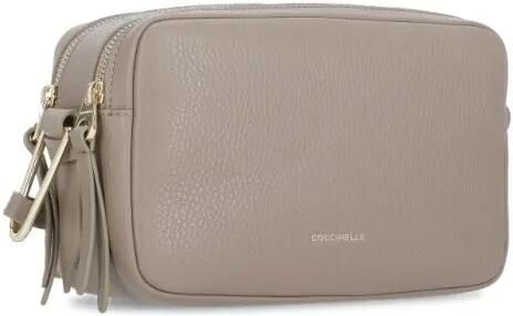 Coccinelle Grijze Leren Schoudertas met Rits Gray Dames - Foto 2