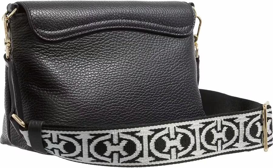 Coccinelle Zwarte Crossbody Tas met Monogram Riem Black Dames