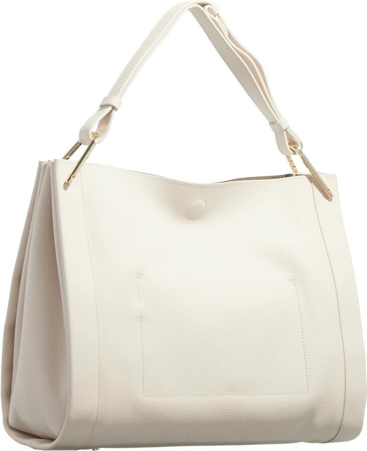 Coccinelle Leren Schoudertas Gehamerd Patroon White Dames