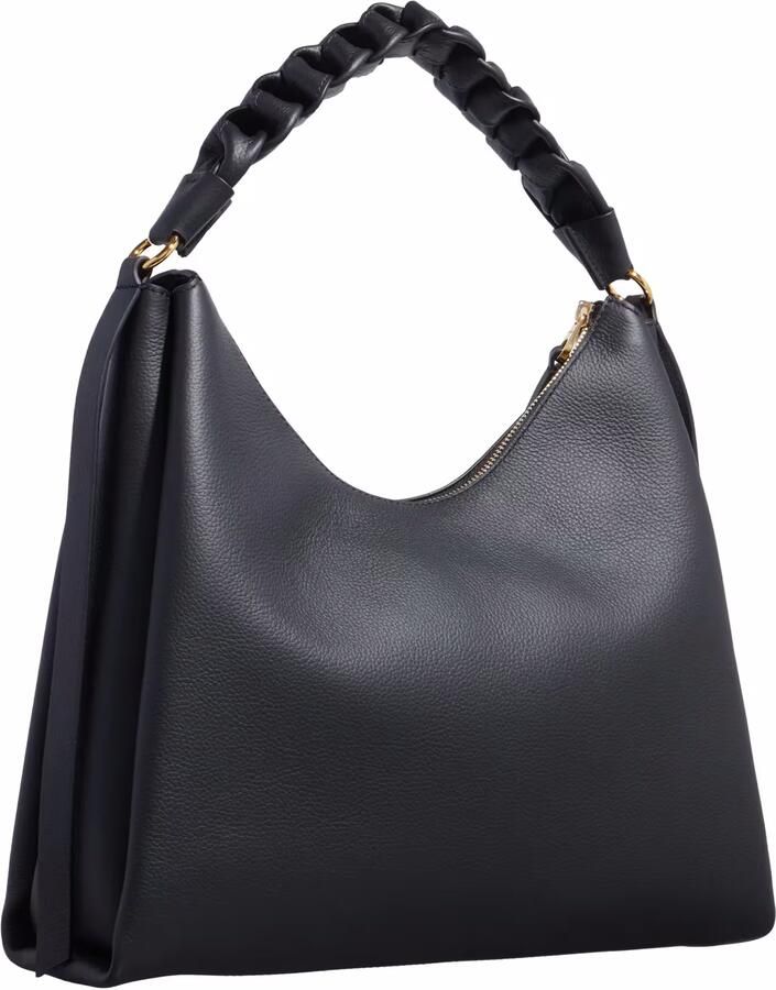 Coccinelle Zwarte leren handtas met geweven handvat Black Dames - Foto 4