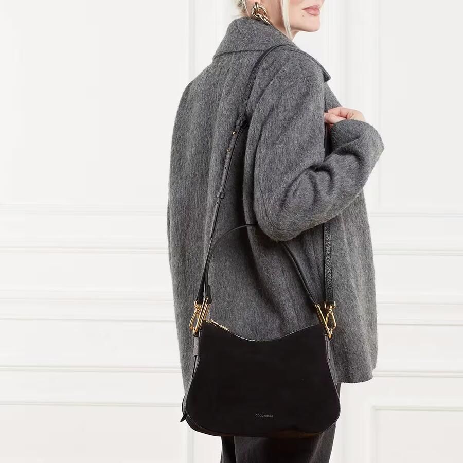 Coccinelle Hobo bags Magie Suede Bim in zwart