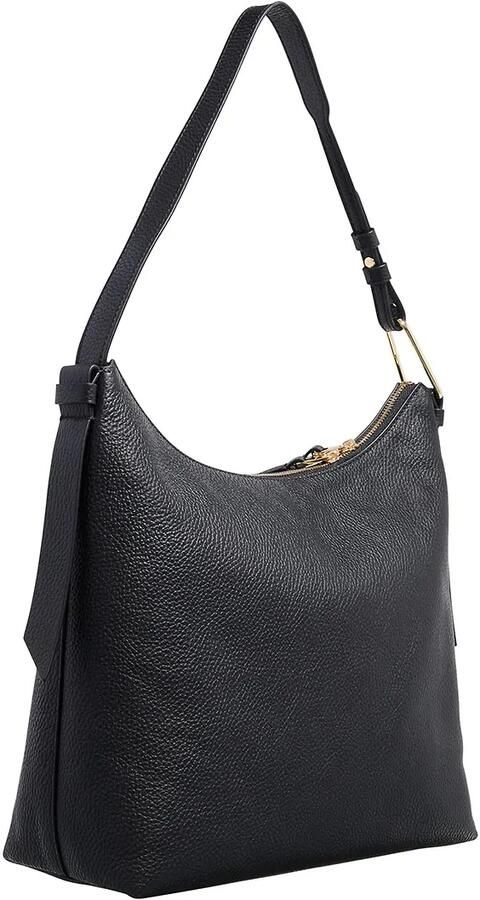 Coccinelle Zwarte leren schoudertas met handvat Black Dames