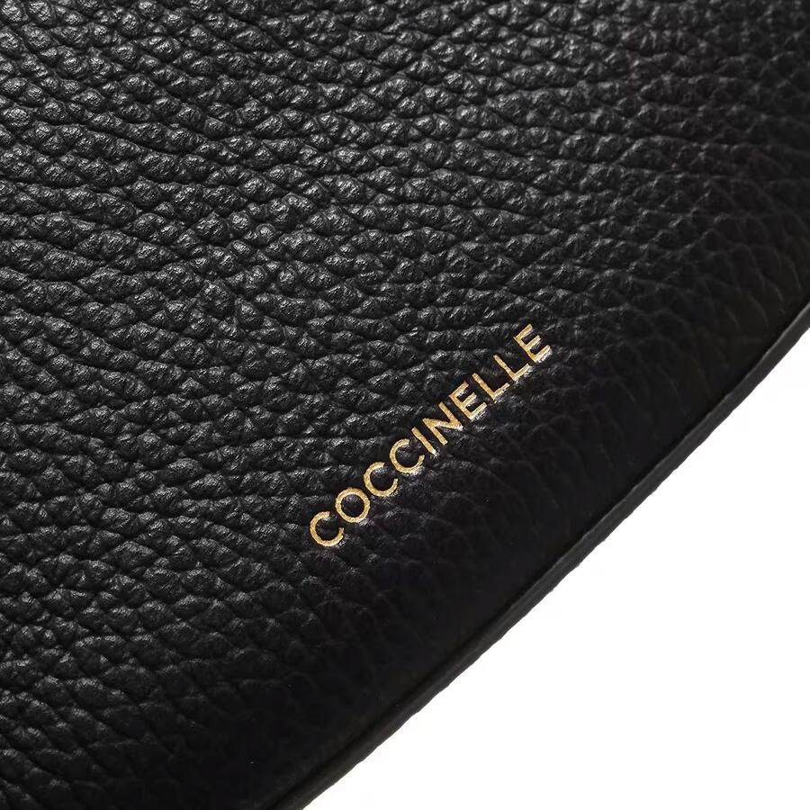 Coccinelle Zwarte leren handtas met verstelbare band Black Dames