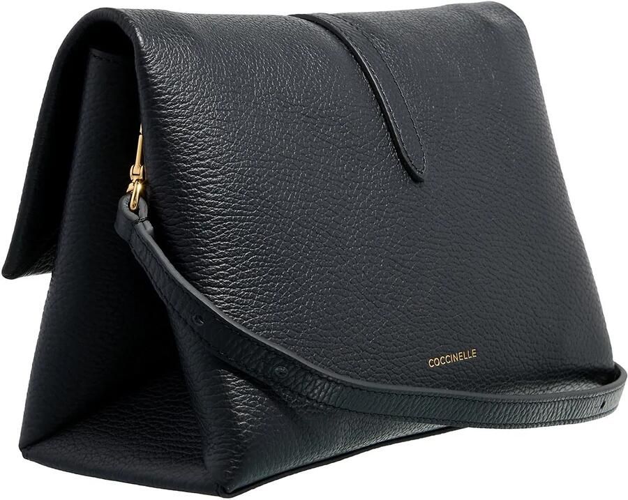 Coccinelle Zwarte leren handtas Premium afwerking Black Dames