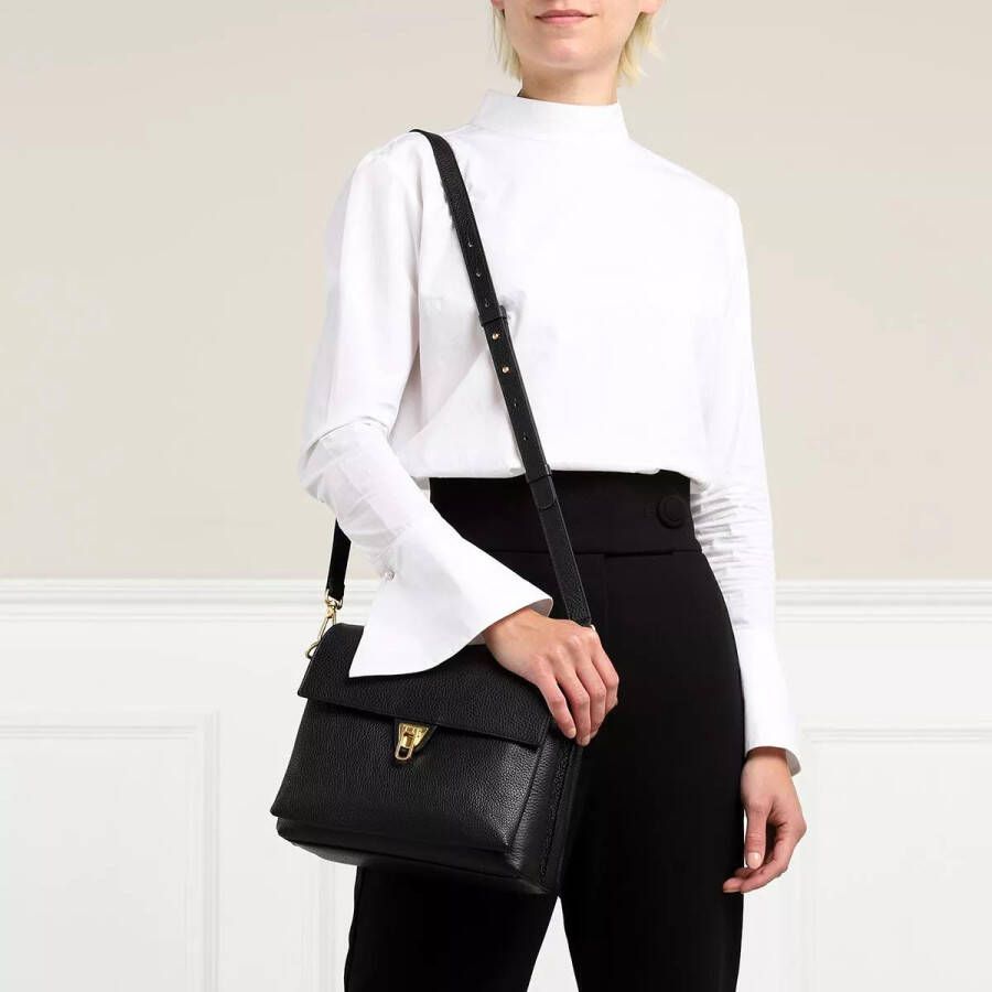 Coccinelle Satchels Marvin Desir Handbag Grainy Leather in zwart