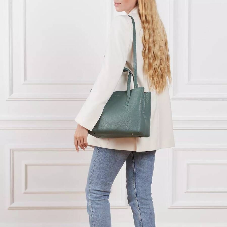 Coccinelle Leren schoudertas met clip- en ritssluiting Groen Dames