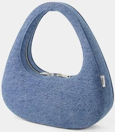 Coperni Crossbody bags Swipe Baguette Bag Canvas Washed Blue in blauw