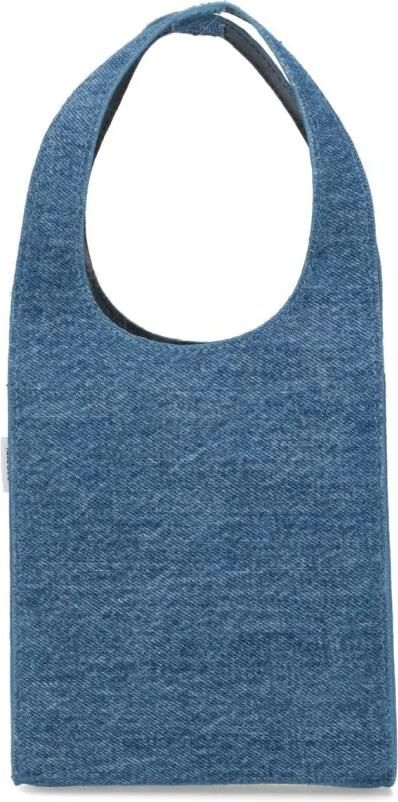 Coperni Shoppers & Totes "Swipe" Micro Tote Bag – Blue Denim in blauw