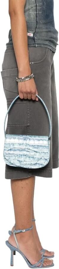Diesel Hobo bags 1Dr Shoulder Bag Leather Blue in blauw - Foto 6