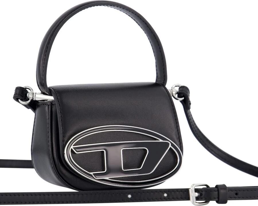 Diesel Stijlvolle Flap Tas met Verstelbare Band Black Dames