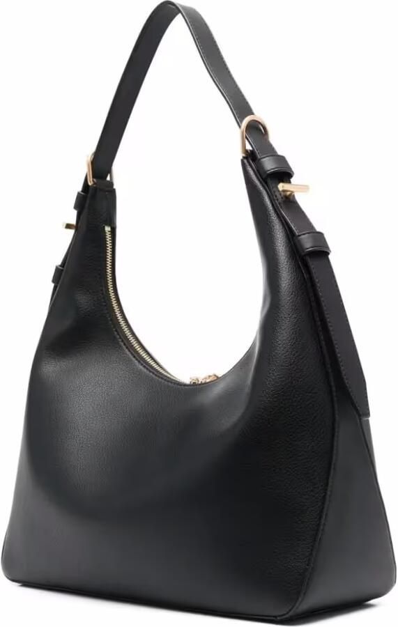 DKNY Shoppers & Totes Textured Cow Leather Hobo Tote in zwart