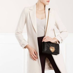 Dolce&Gabbana Crossbody bags Devotion Bag Medium Matelassè Leather in black
