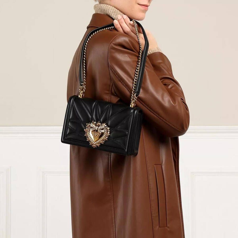 Dolce&Gabbana Crossbody bags Devotion Matelasse Quilted Shoulder Bag in zwart
