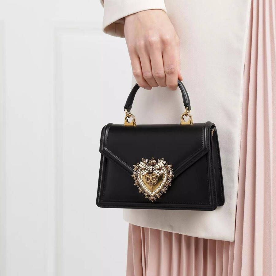Dolce&Gabbana Crossbody bags Devotion Top Handle With Chain Shoulder Strap in zwart