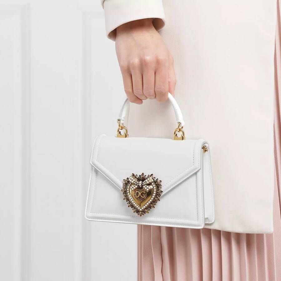 Dolce & Gabbana Verhoog je stijl met de Devotion schoudertas White Dames