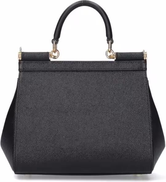 Dolce&Gabbana Crossbody bags Medium Black Calfskin Sicily Handbag in zwart