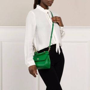 Dolce&Gabbana Satchels Small Sicily Bag Dauphine Leather in green