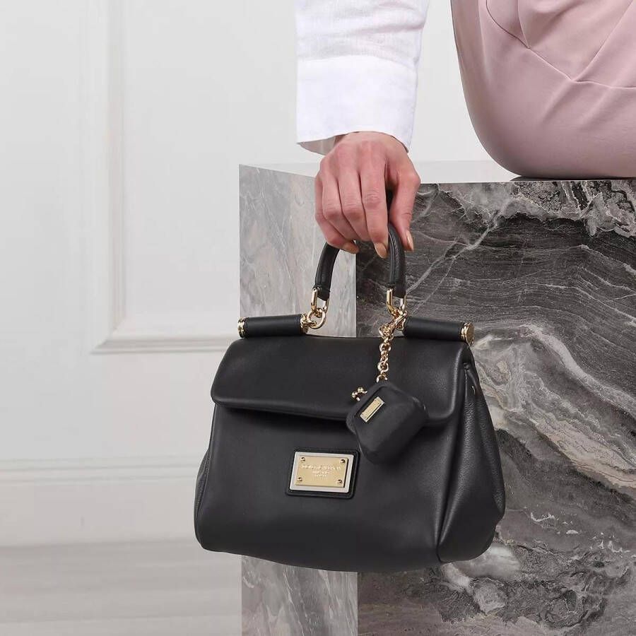 Dolce&Gabbana Satchels Small Sicily Soft Bag In Calfskin in zwart