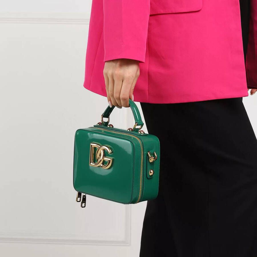 Dolce&Gabbana Totes Logo Plaque Studded Tote Bag in groen