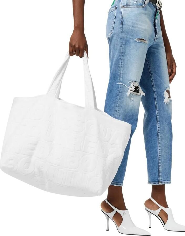 Dsquared2 Shoppers & Totes Twin Beach Logo Shopping Bag in wit - Foto 5