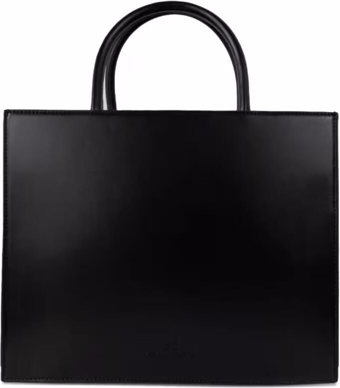 Elisabetta Franchi Crossbody bags Structured Black Handbag With Gold Geometric Logo in zwart