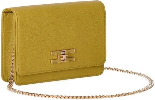 Elisabetta Franchi Gele Crossbody Tas met Draaislot Yellow Dames