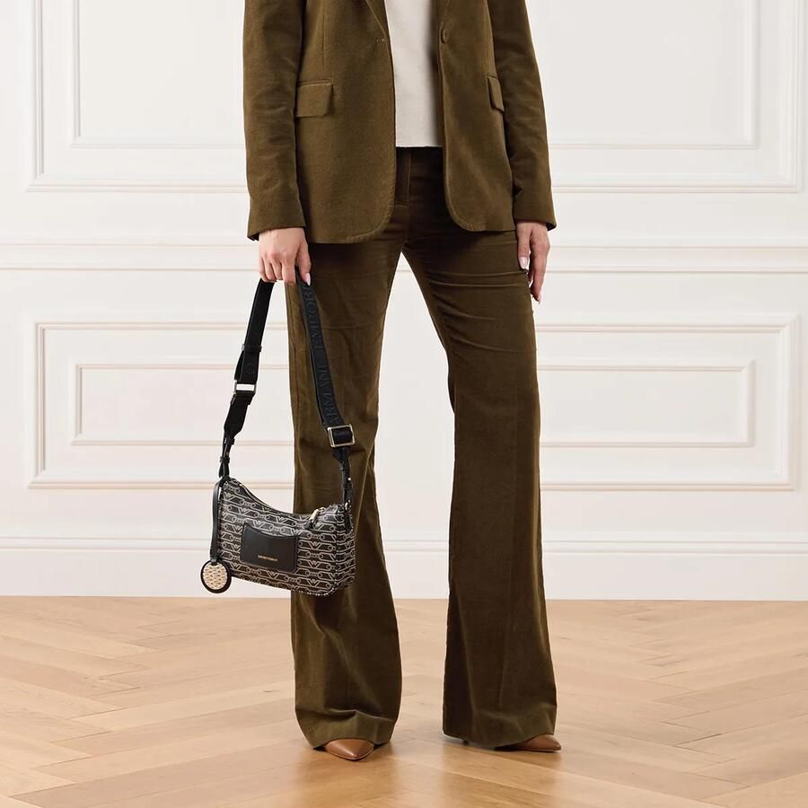 Emporio Armani Monogram Logo Eagle Baguette Crossbody Black Dames - Foto 4