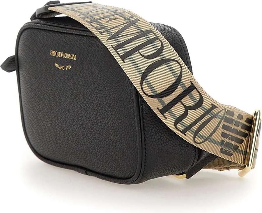 Emporio Armani Zwarte Mini Tas met Verstelbare Band en Logo Lettering Black Dames - Foto 3