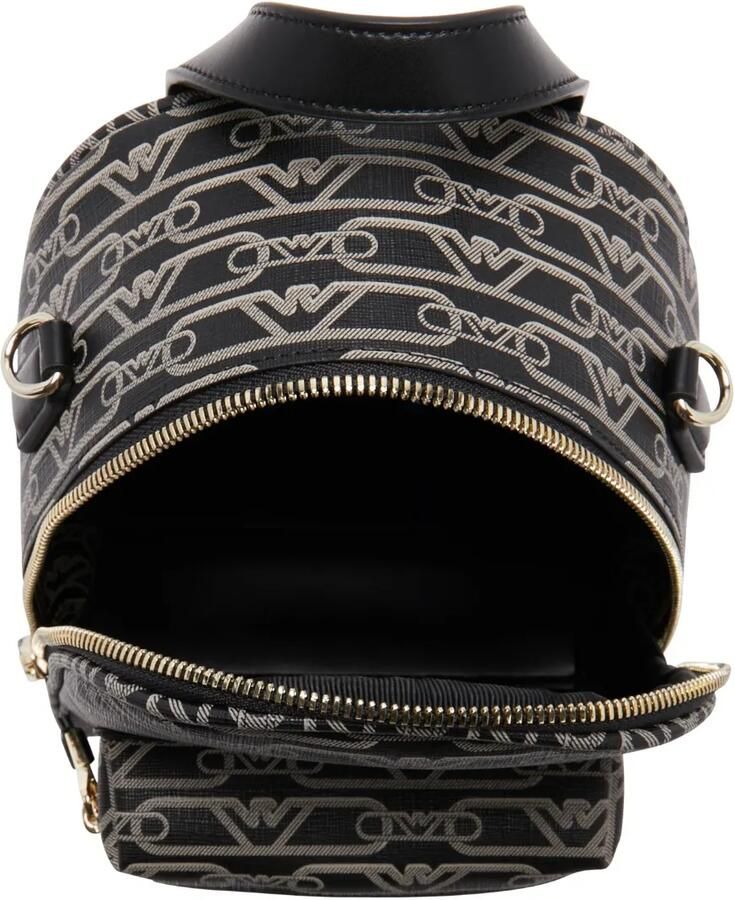 Emporio Armani Monogram Crossbody Tas met Ritssluiting Black Dames