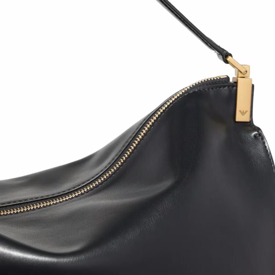 Emporio Armani Glad leren enkele handvat zwarte tas Black Dames