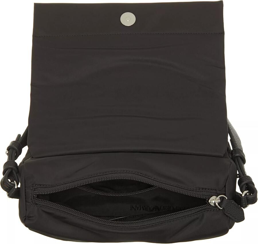 Emporio Armani Zwarte Nylon Schoudertas met Metalen Logo Black Dames