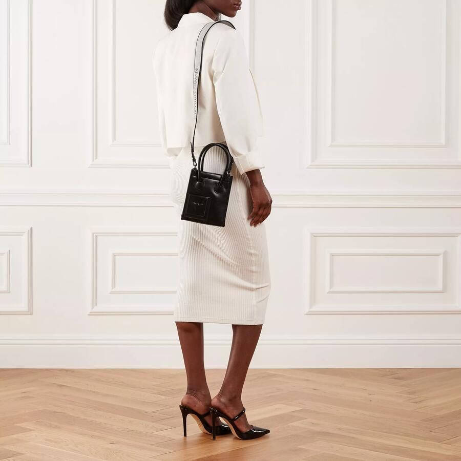 Emporio Armani Zwarte Tote Tas met Zilveren Details Black Dames