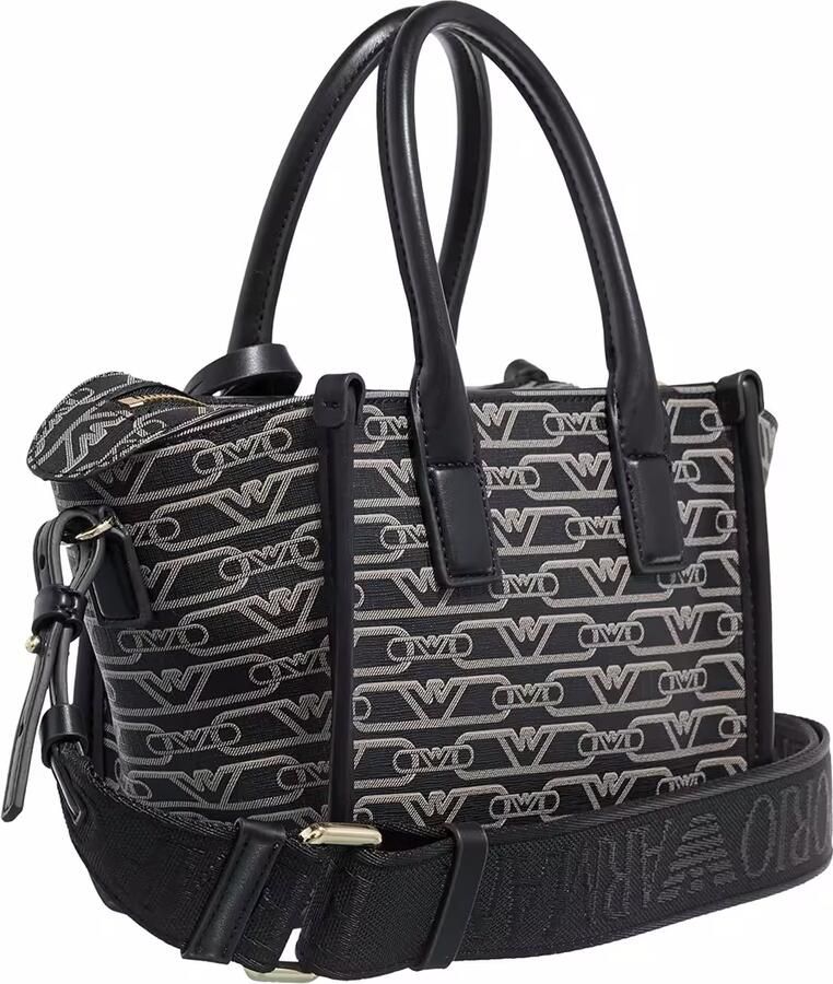 Emporio Armani Zwarte Monogram Logo Winkel Tas met Verstelbare Band Black Dames - Foto 2
