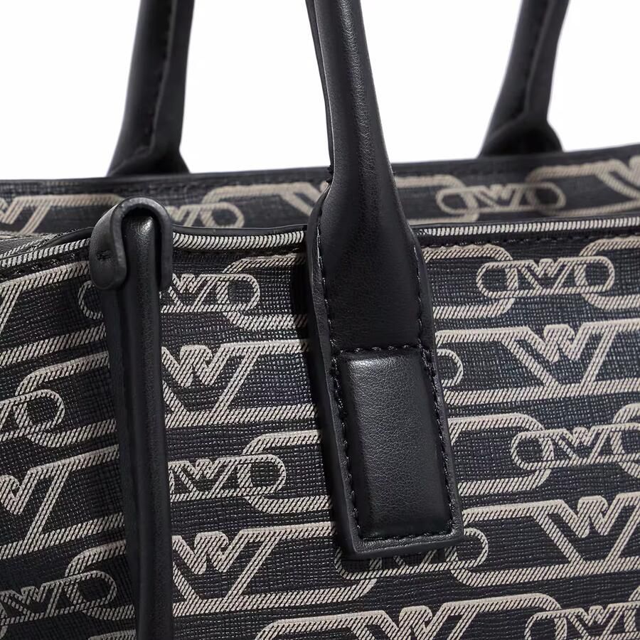 Emporio Armani Zwarte Monogram Logo Winkel Tas met Verstelbare Band Black Dames