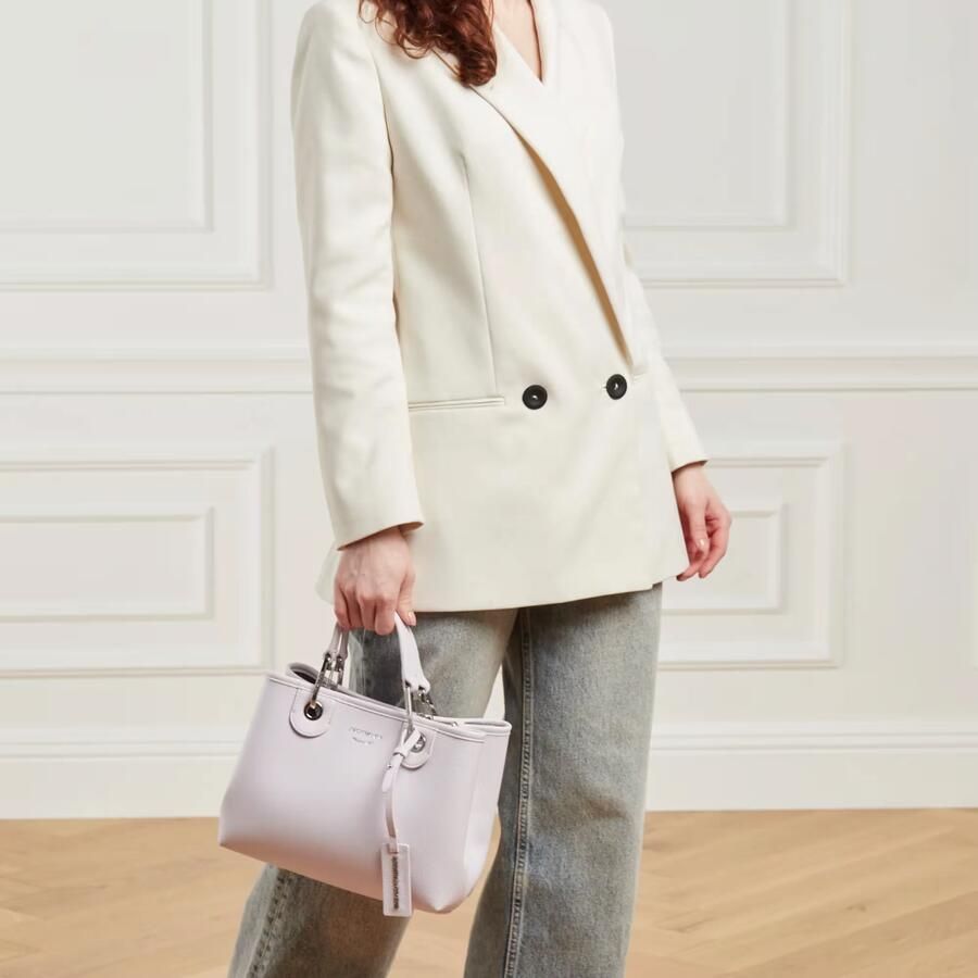 Emporio Armani Roze vegan leren handtas met hertenprint Pink Dames