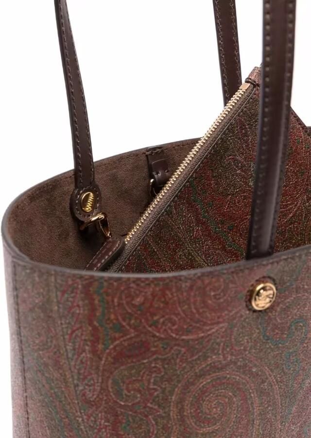 ETRO Shoppers & Totes Multicolor Paisley Jacquard Tote Bag in bruin