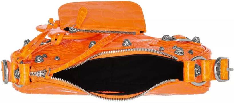 Balenciaga Crossbody bags Le Cagole XS Shoulder Bag Crocodile Embossed in oranje