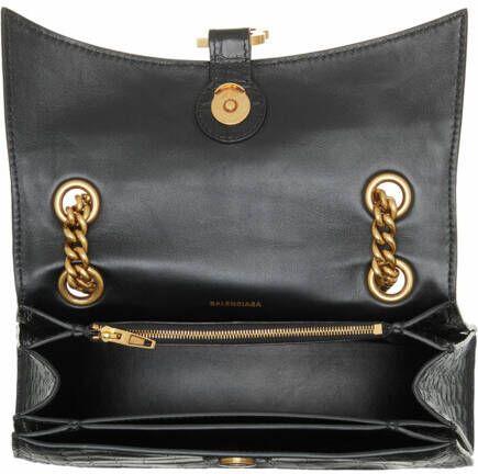 Balenciaga Satchels Crush Small Chain Bag Embossed in zwart