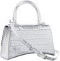 Balenciaga Satchels Hourglass Metallic Finish Crocodile Embossed in zilver - Thumbnail 2